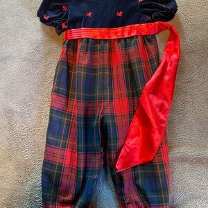 Plaid Red and Black Kids One Piece